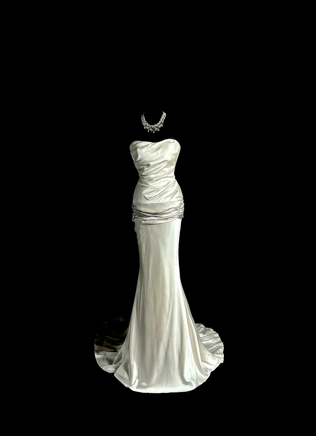 Strapless Ivory Mermaid Wedding Dress For Bridal Elegant Formal Evening Dress
