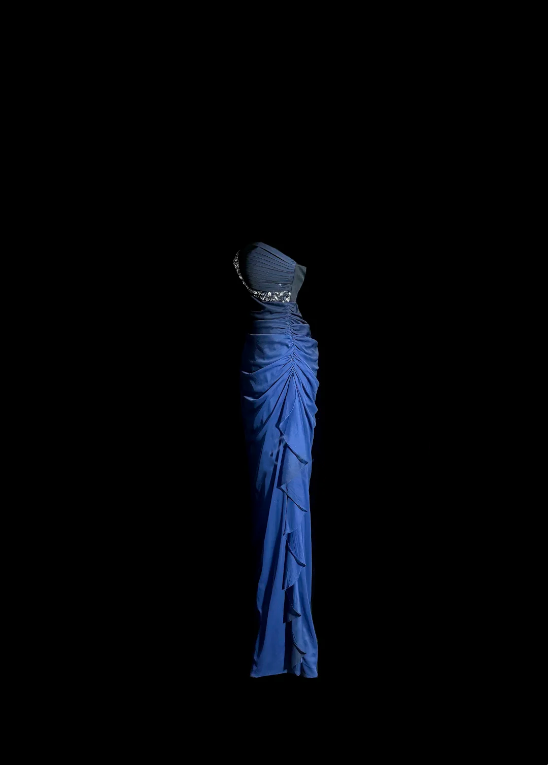Sweetheart Navy Blue Vintage Prom Dress Beaded Evening Party Dress