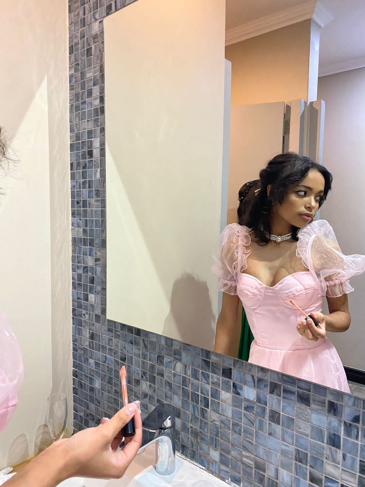A-Line Pink Tulle Prom Dress Sweet 15 Birthday Dress