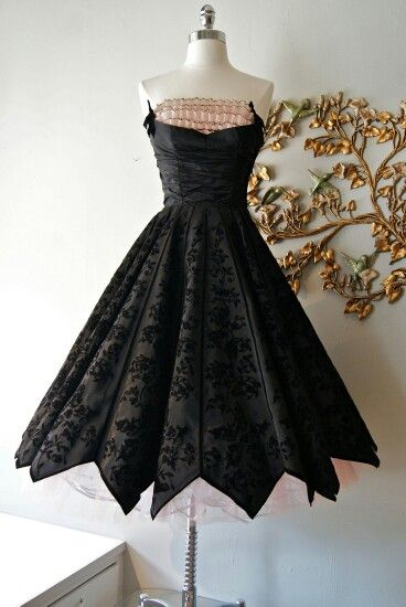 Black A-Line Evening Dress Pink Pleated Birthday Dress