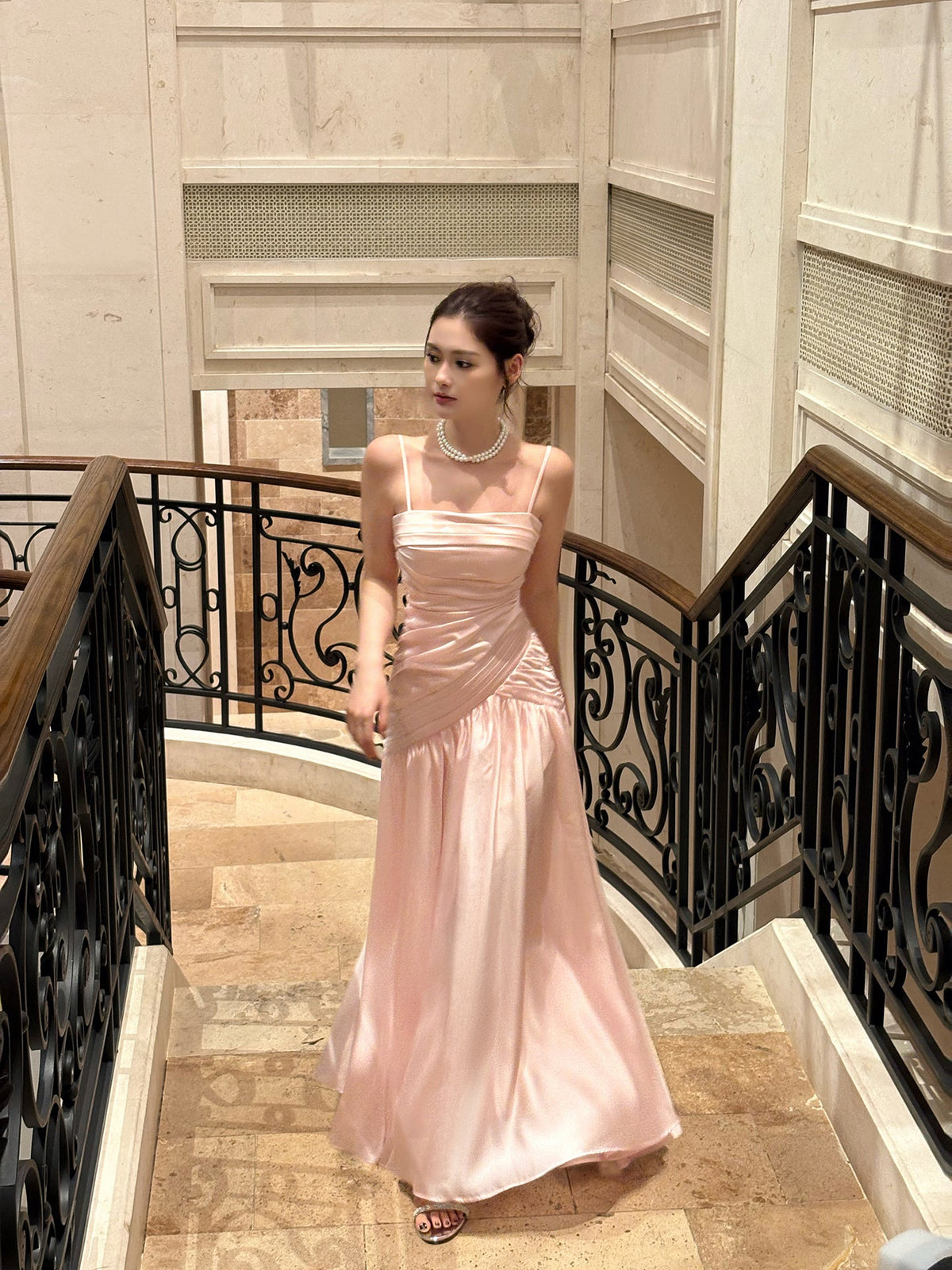 A-Line Pink Long Prom & Evening Dress Formal Party Dress