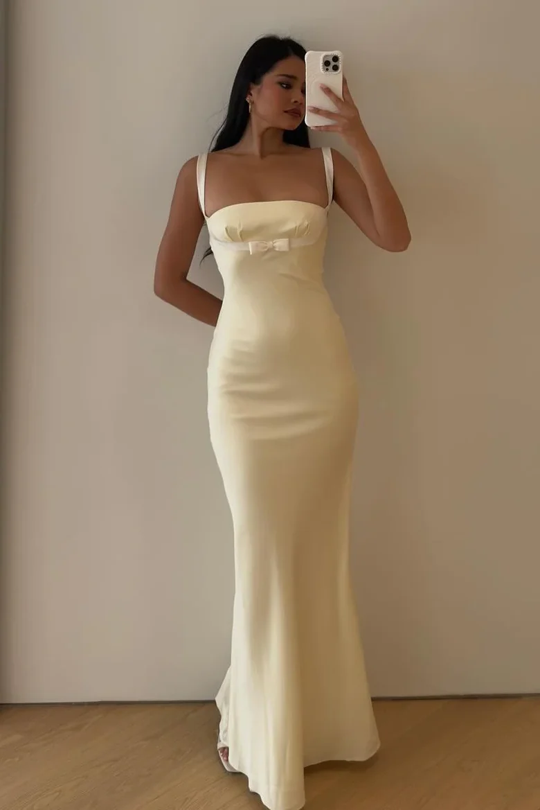 Satin Mermaid Long Prom Dress Formal Evening Dress