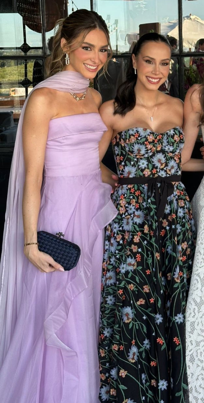 Strapless Lilac Long Prom Dress Graduation Dress Wedding Guest Dress