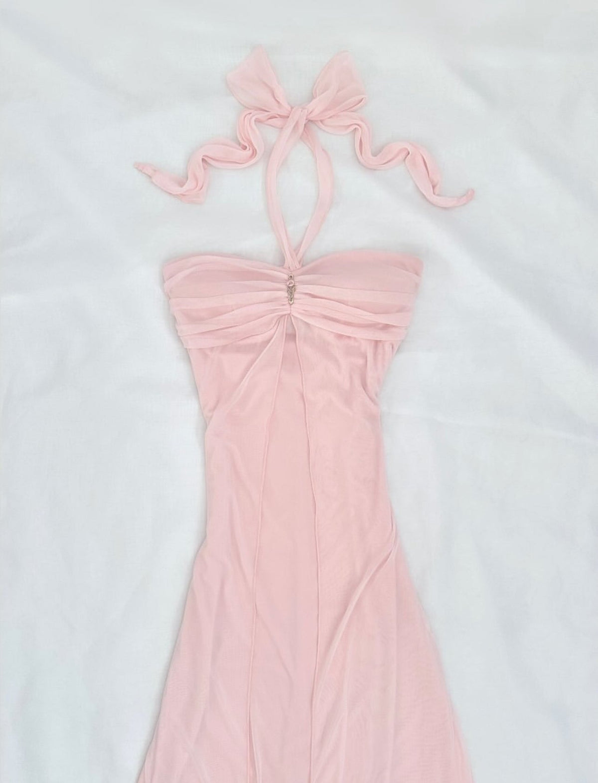 Halter Pink Long Prom Dress Green Formal Party Dress Birthday Dress