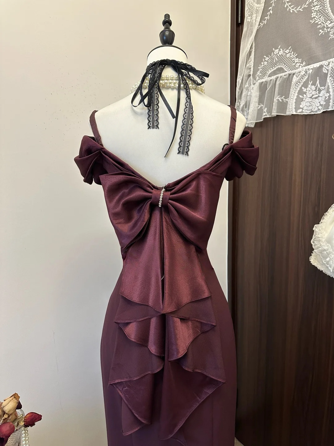 Burgundy Sheath Prom Dress Elegant Formal Evening Party Dress