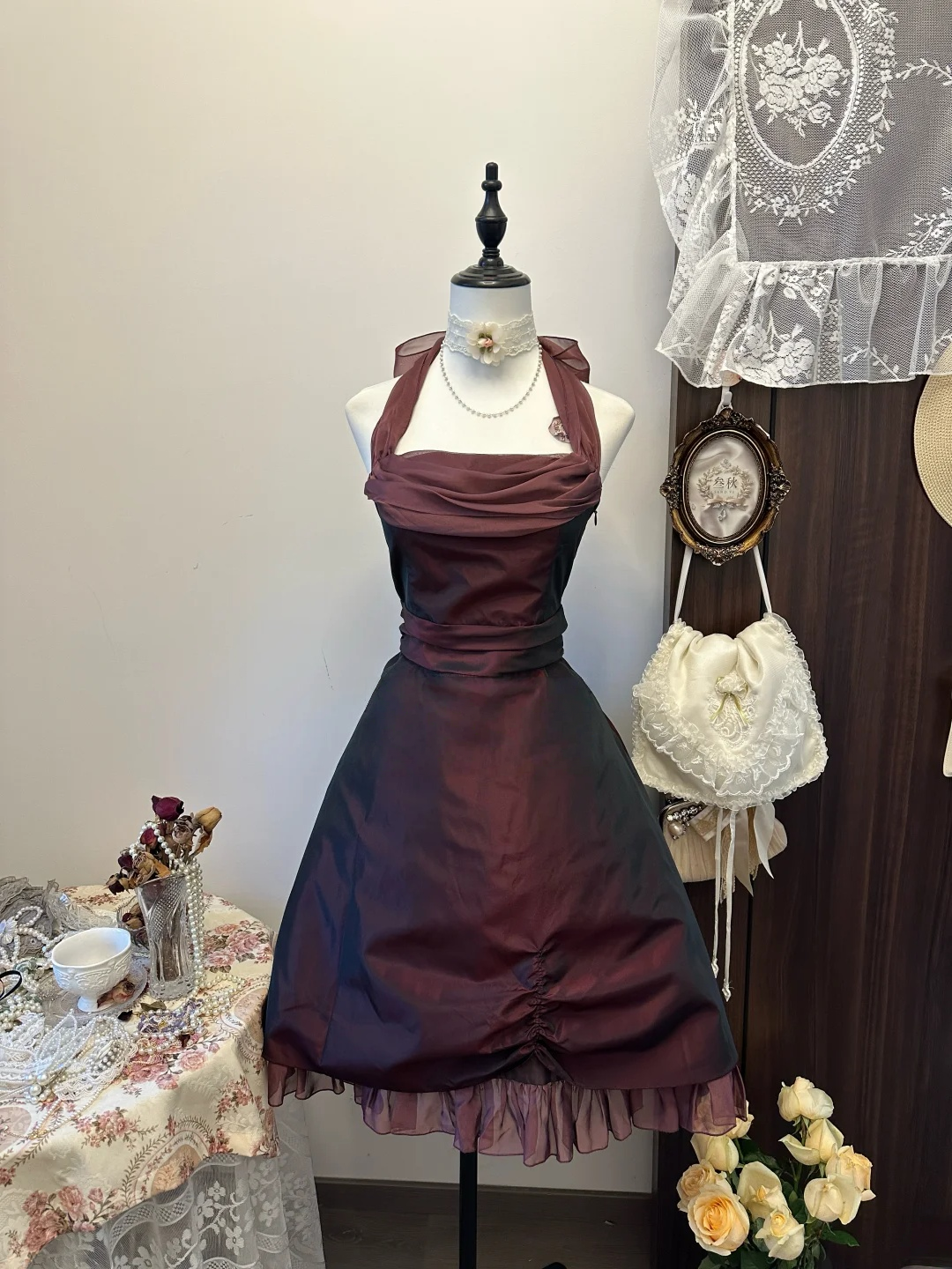 A-Line Burgundy Short Dress Homecoming Dress Birthday Outfit
