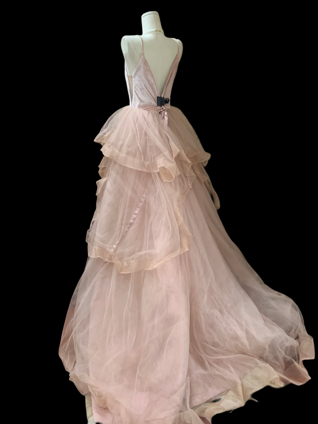 Spaghetti Straps Pink Tulle Prom Dress Ball Gown Birthday Dress