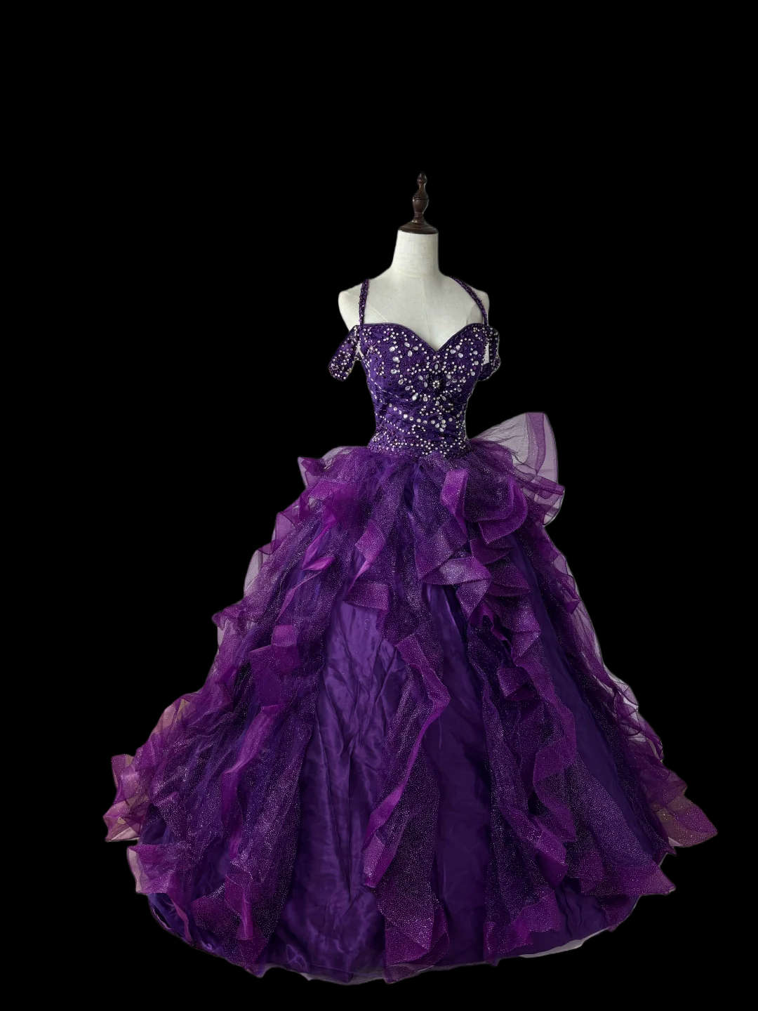Purple Ball Gown Tulle Birthday Dress Sweet 16 Prom Gown