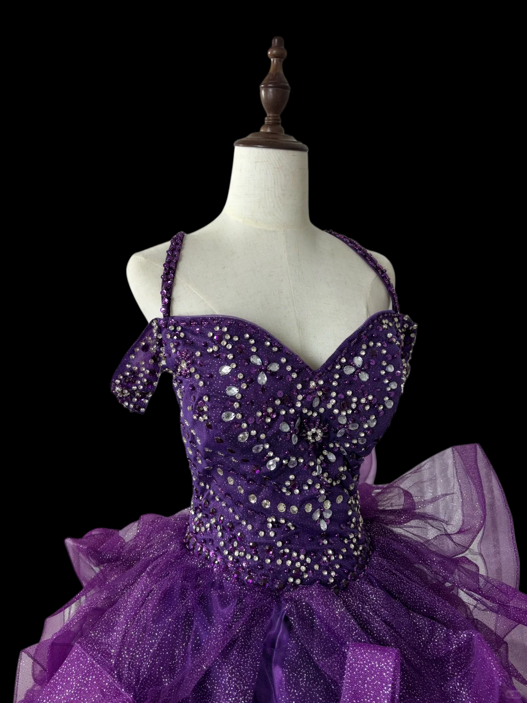 Purple Ball Gown Tulle Birthday Dress Sweet 16 Prom Gown