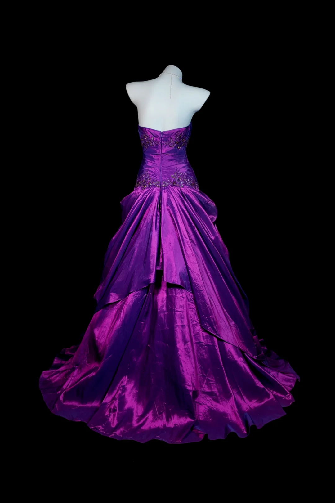 Ball Gown Purple Strapless Prom Dress With Appliques  J9643