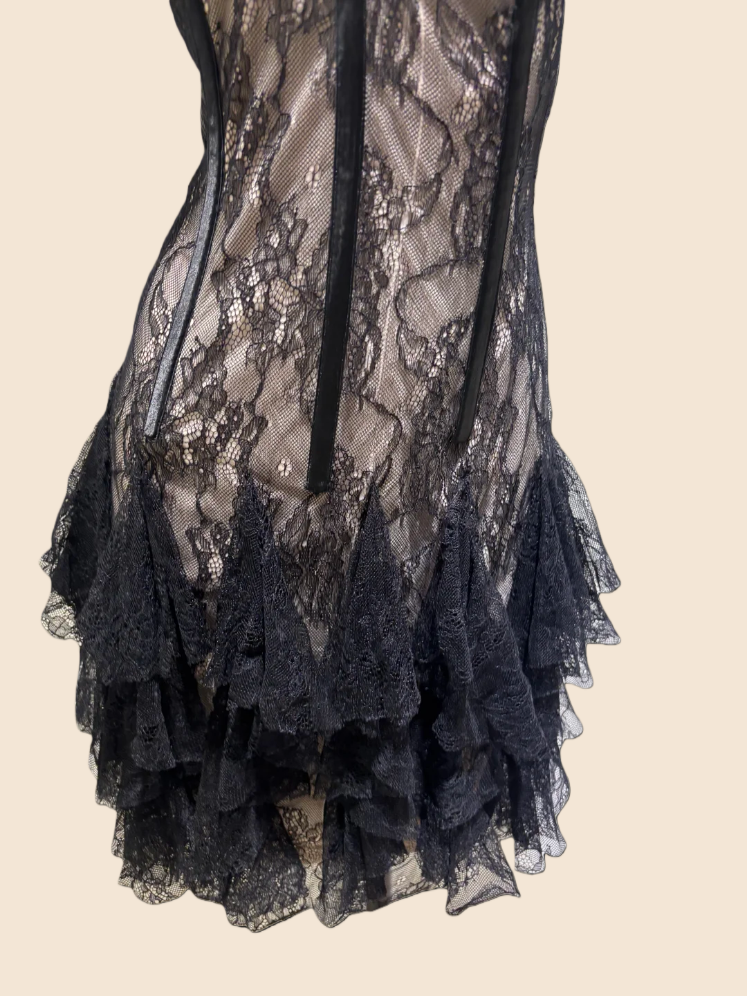 Black Lace Short Birthday Dress Ruffle Party Dress J9645