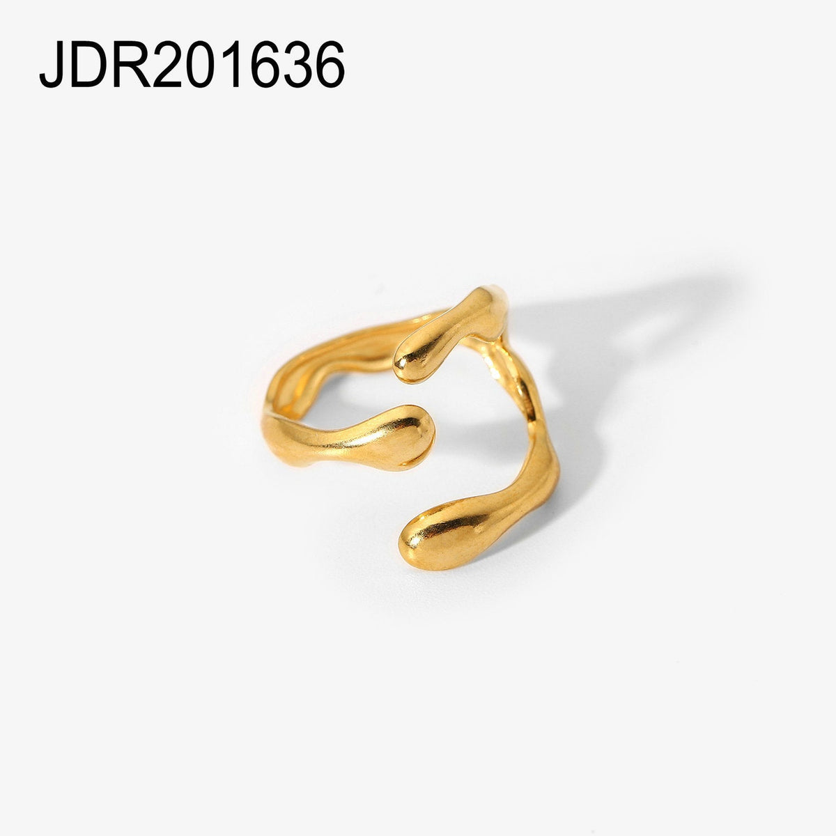 Irregular Ring Line Geometric Adjustable Open Ring G17