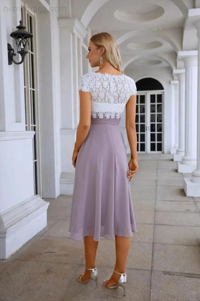 Lace Chiffon Lace Bridesmaid Dress Prom Dress PartyGown  28120 (ZD17008)