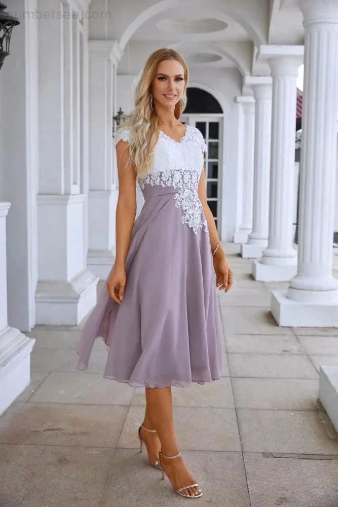 Lace Chiffon Lace Bridesmaid Dress Prom Dress PartyGown  28120 (ZD17008)