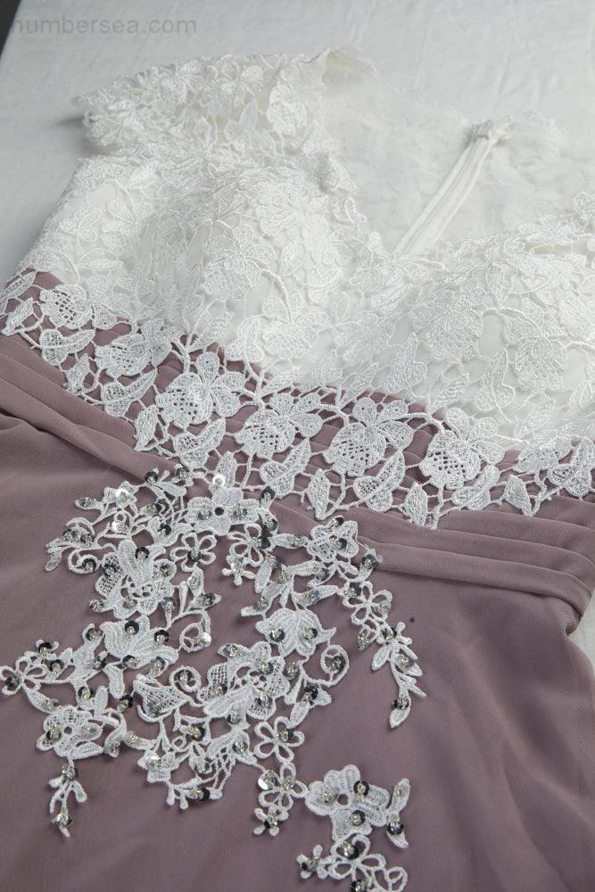 Lace Chiffon Lace Bridesmaid Dress Prom Dress PartyGown  28120 (ZD17008)