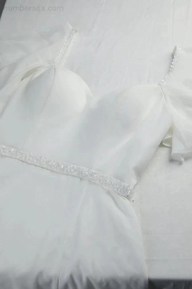 Ladies Chiffon Ruffle Sleeve Front Slit Bridesmaid Evening Dress Prom Wedding Party Evening Dress 28115 (ZD16968)