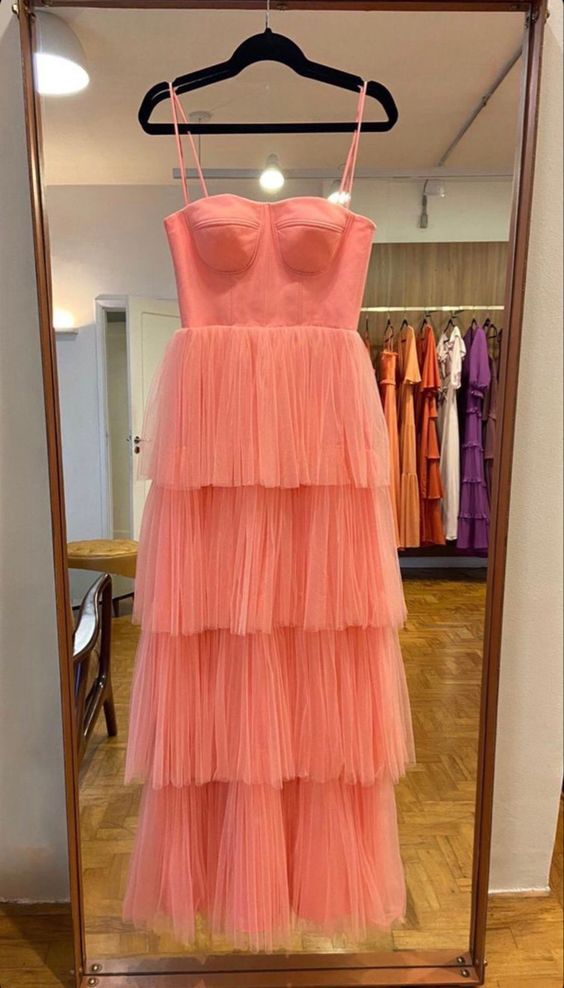 New Arrival Tiered Tulle Prom Dress Long Evening Dress Y4955 - View 2 | VelvetHem