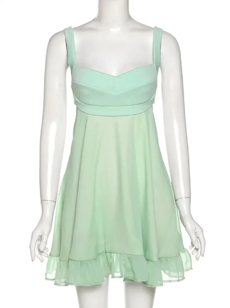 Green A-line Mini Homecoming Dress Backless Party Dress (ZD11987)