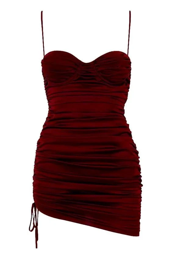 Sexy Burgundy Dress Cocktail Dress Short Homecoming Dress Y2039 by simplepromdress