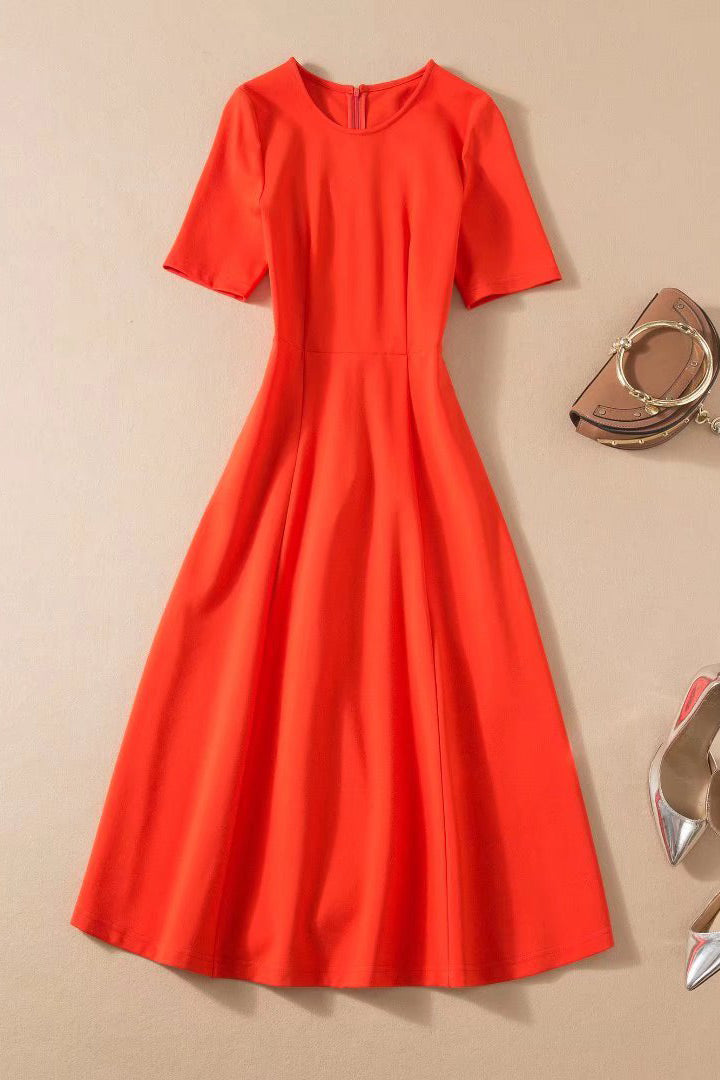 Kate Middleton Orange Red A-Line Dress - Fashionpara