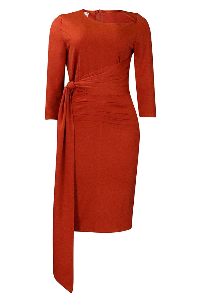 Knee Length Pink Bodycon Office Dress - Fashionpara