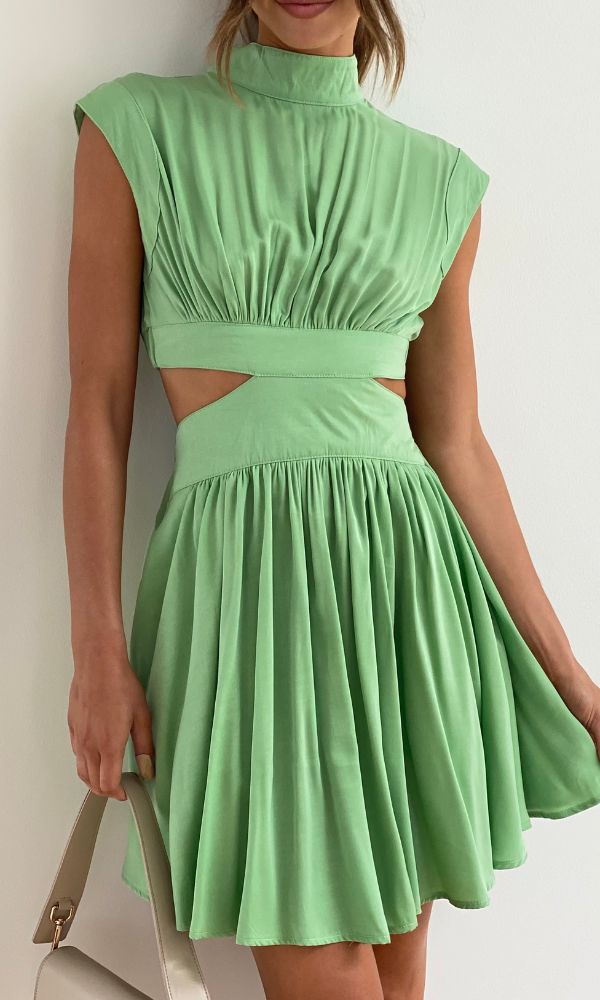Melanie Aesthetic Mini Summer Dress with Cutouts Statement Occasion Edit