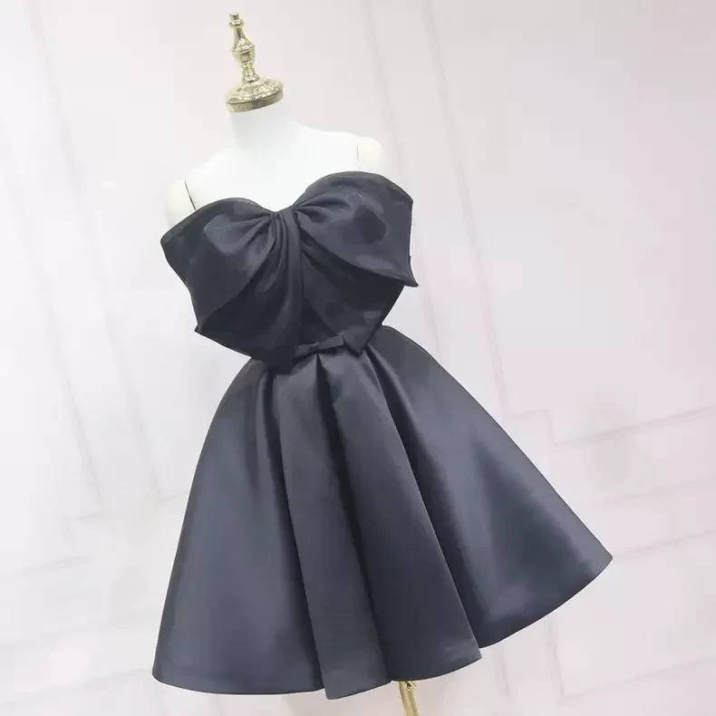 Black Short Homecoming Dress Back To School Dress s33 (ZD12599)
