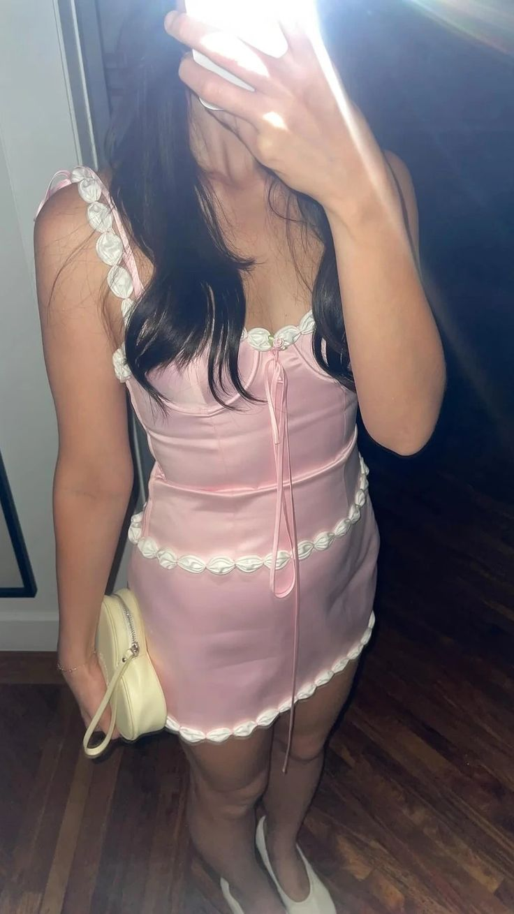 Cute Pink Spaghetti Straps Sweetheart Neck Sheath Birthday Outfits Short Graduation Homecoming Dress D033