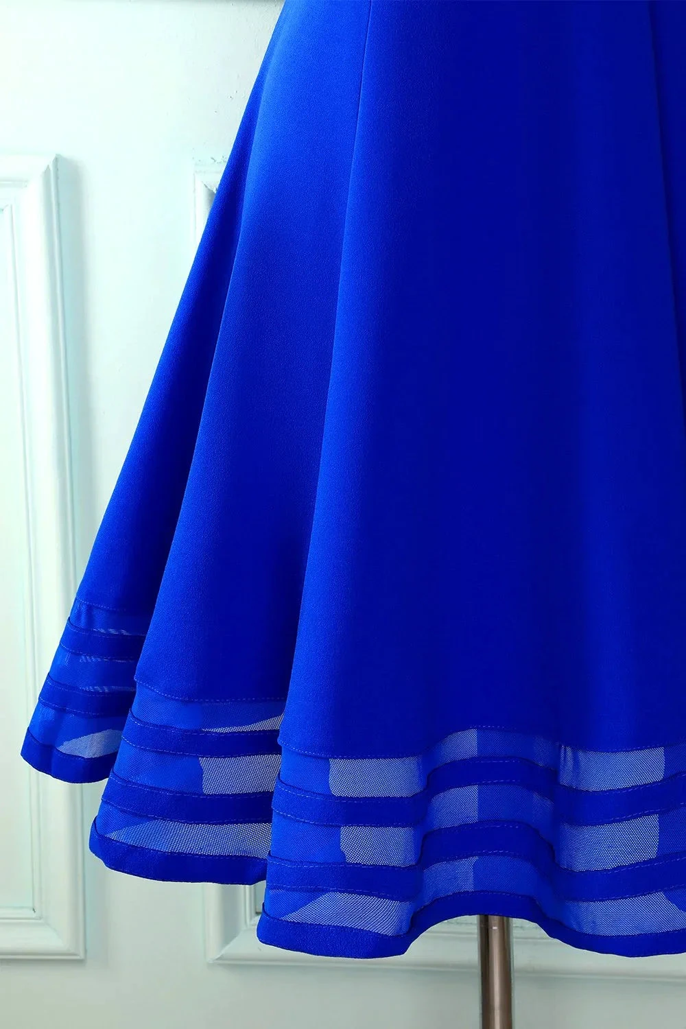 Cute Royal Blue Short Homecoming Dress 8th Graduation Dress (ZD12514)