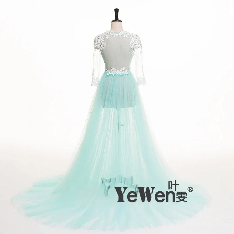 Lace Maternity Dress PhotoShoot Long Pregnancy Shoot Dresses Elegence Maxi Gown Baby Shower - View 3 | VelvetHem