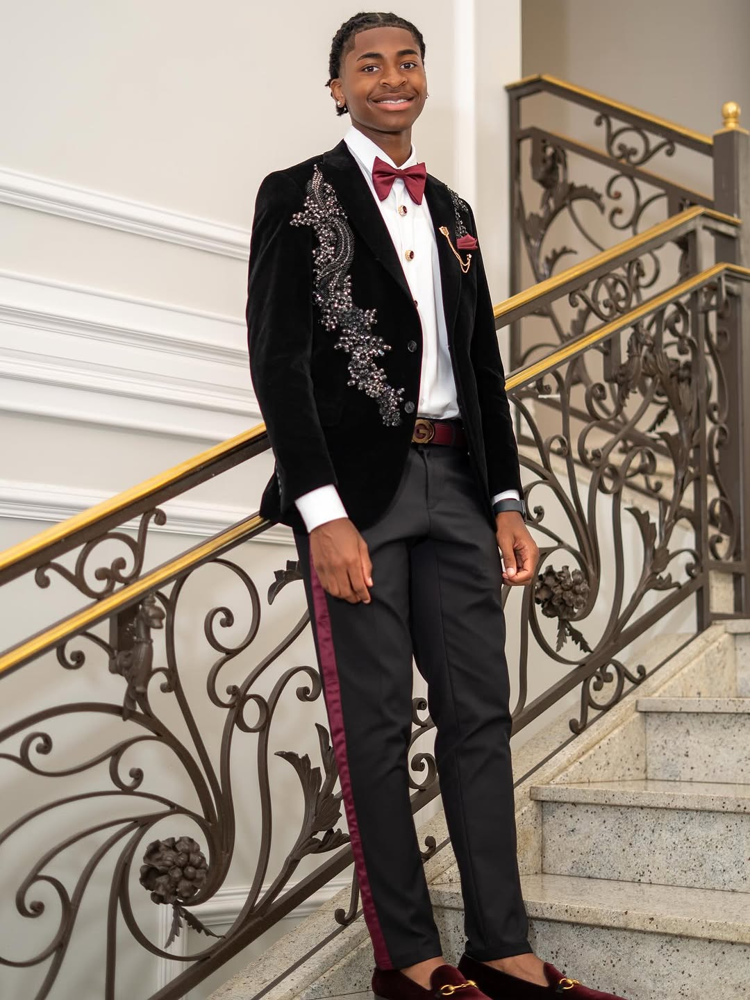 Latest Black 2 Pieces One Button Prom Men Suit Shawl Collar With Beads