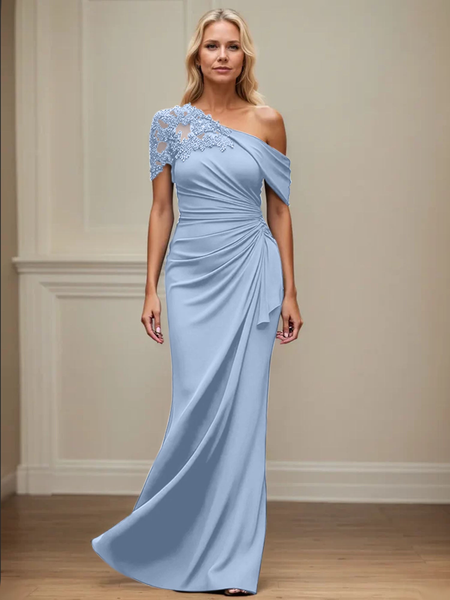 Trumpet/Mermaid Asymmetrical Mother of the Bride Dress with Appliques