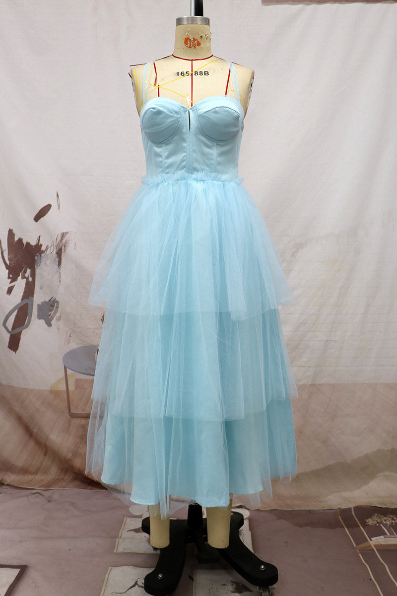 Light Sky Blue A-Line Prom Dress - Fashionpara