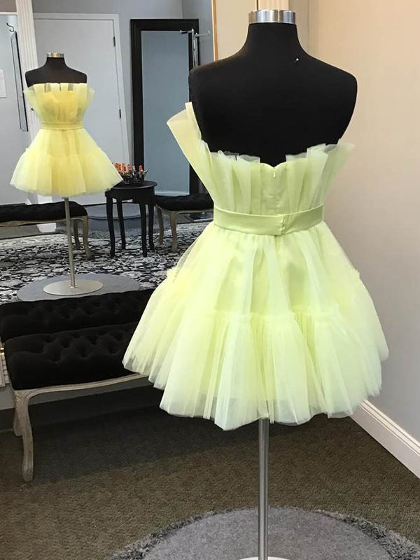 Strapless A-Line Tulle Homecoming Dress