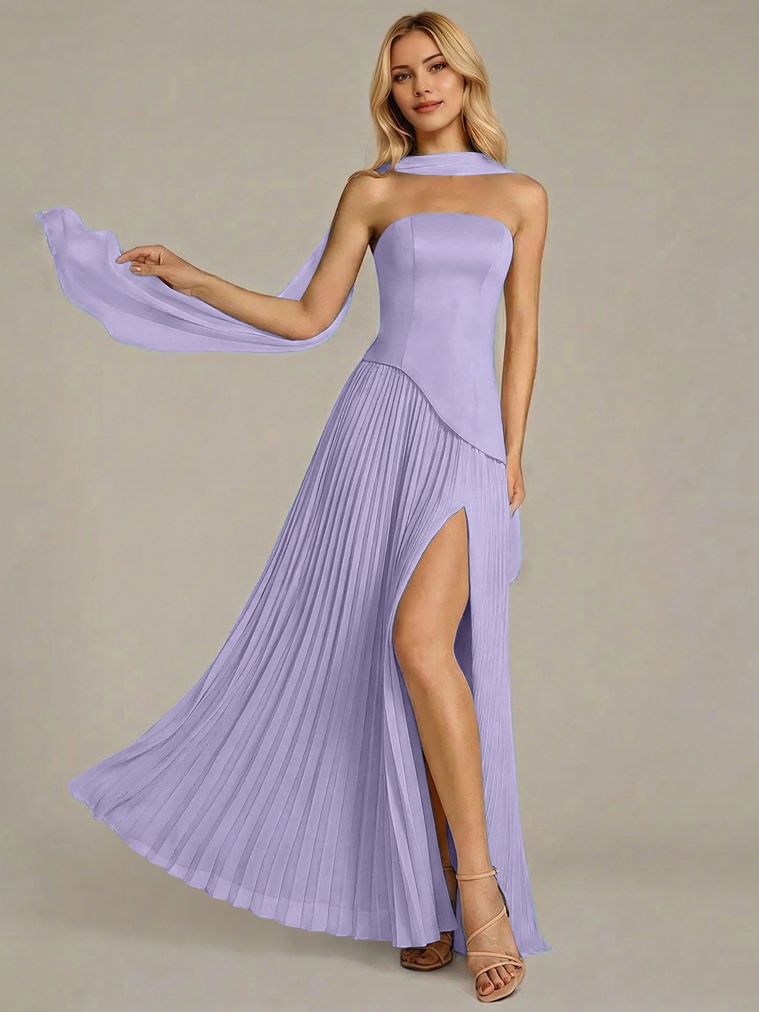 Navy A Line Satin Off The Shoulder Sleeveless Floor Length Dress