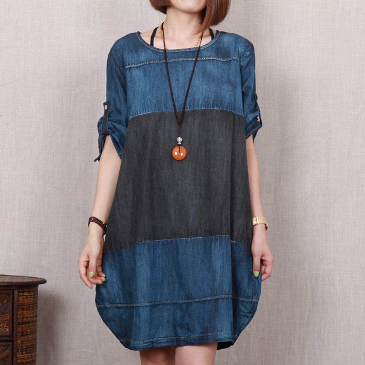 Love Denim blue oversize denim sundress plus size summer shift dress