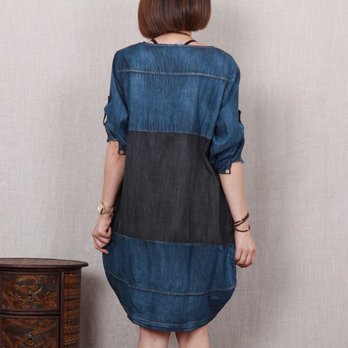 Love Denim blue oversize denim sundress plus size summer shift dress