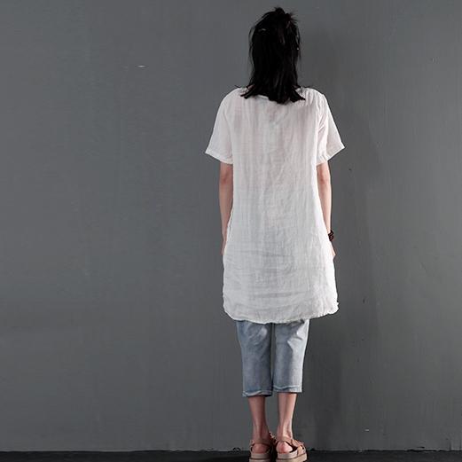 Love kitchen white linen summer shift dress