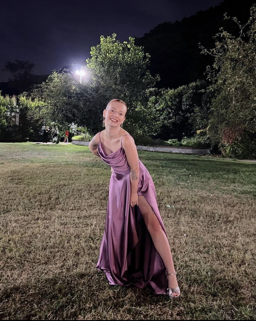 Simple Sleeveless Satin Evening Dress with Split Y5783 - View 2 | VelvetHem
