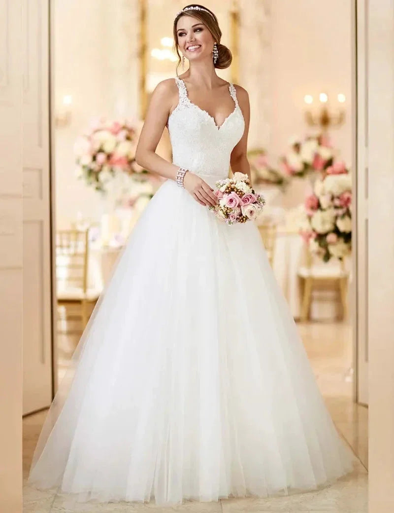 MANRAY Beach Wedding Dress With Detachable Skirt See Through Back Bridal Gowns Lace Appliques Sleeveless Vestidos De Mariee (ZD13334)