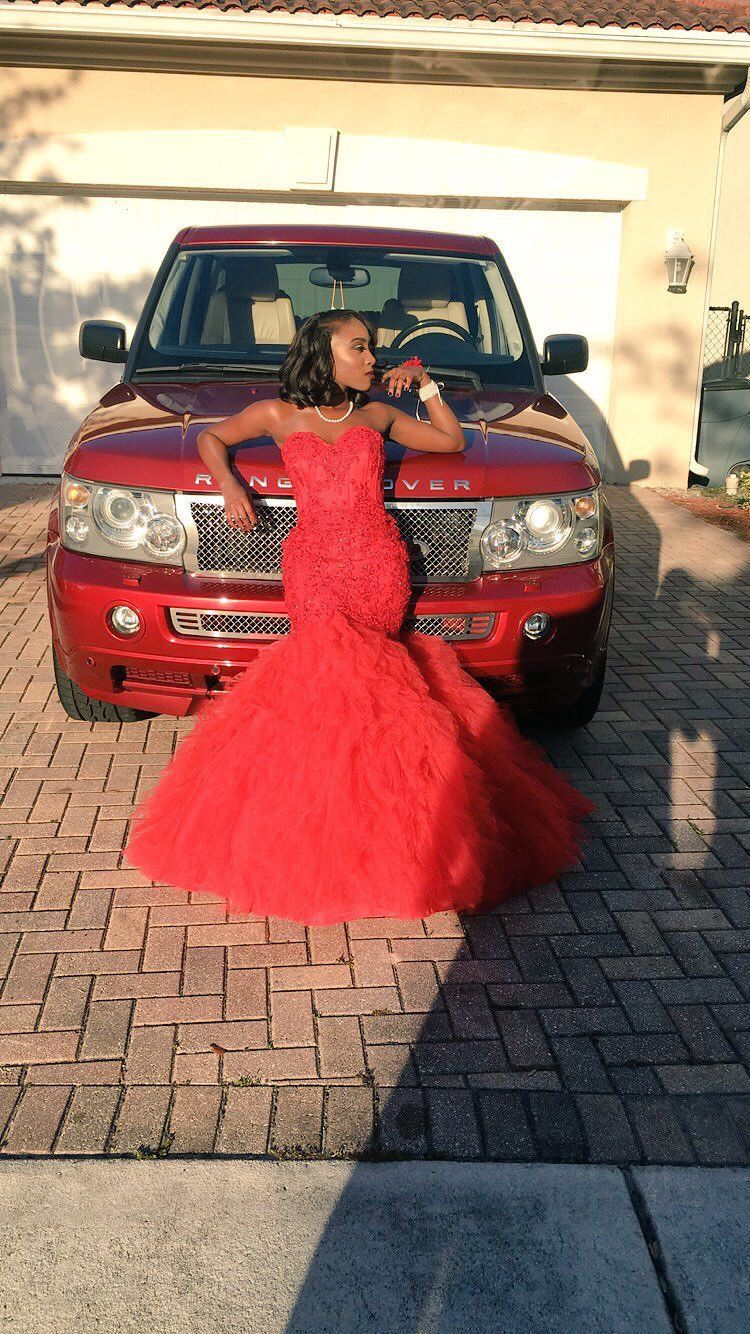Red Sweetheart Neckline Mermaid Prom Dress Red Evening Dress Y5696 - View 2 | VelvetHem