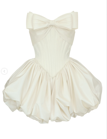 Cute Bow White Satin ALine Short Graduation Homecoming Dress Birthday Outfits D222