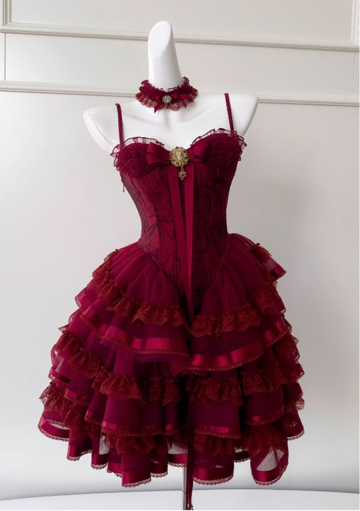 Pretty Red Spaghetti Straps Tulle Multi-Layered A Line Short Party Dress Formal Graduation Homecoming Dress S998