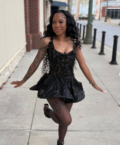 Cute Strapless Black Tulle Sequin Beaded A-Line Short Party Dress Formal Homecoming Dress - FashionDia