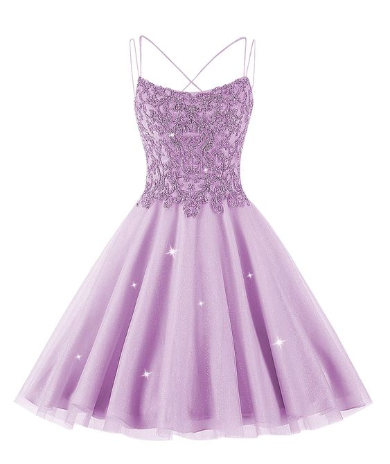 Sparkly Tulle Homecoming Dress Short for Teens Lace Beaded Cocktail Dress for Juniors - FashionDia