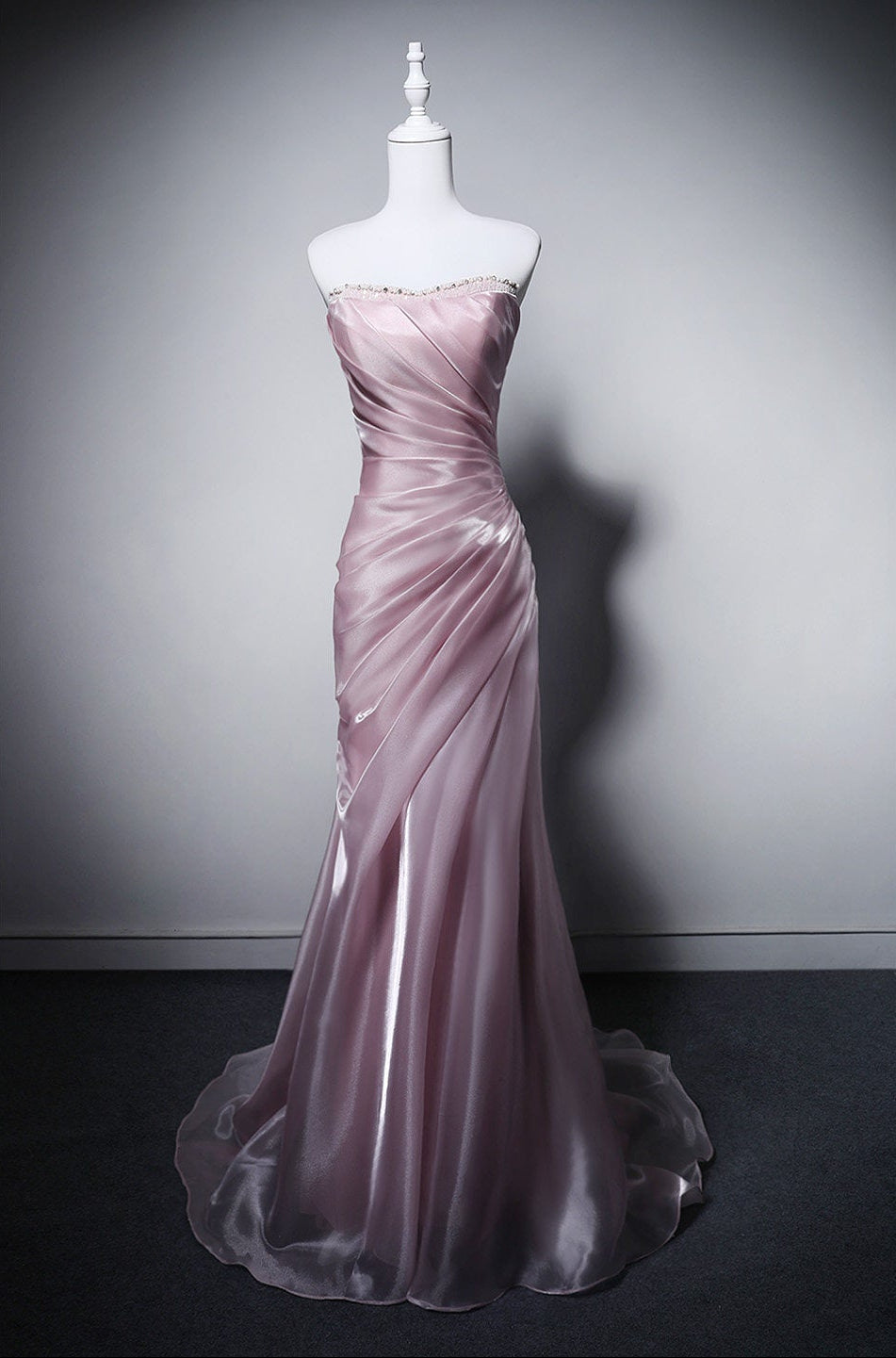 Mermaid Sheath Pink Prom Dress Elegant Formal Evening Dress