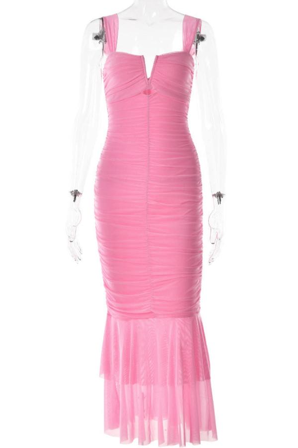 Royal Blue Midi Bodycon Sleeveless Evening Prom Dresses - Fashionpara