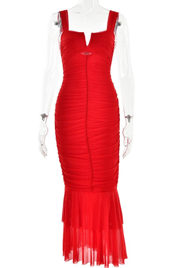 Royal Blue Midi Bodycon Sleeveless Evening Prom Dresses - Fashionpara