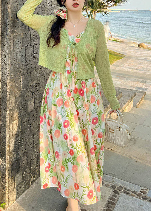Modern Red Print Exra Large Hem Cotton Holiday Dress Summer