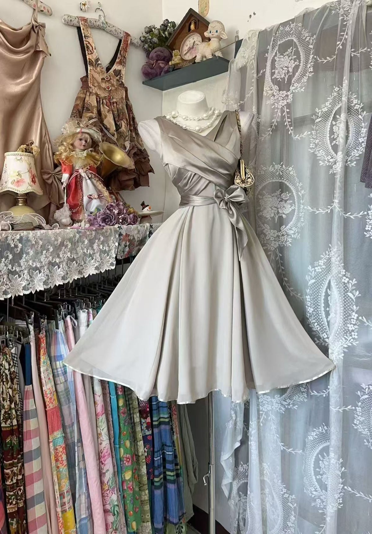 Modest Sleeveless Satin Homecoming Dress Short Cocktail Dress